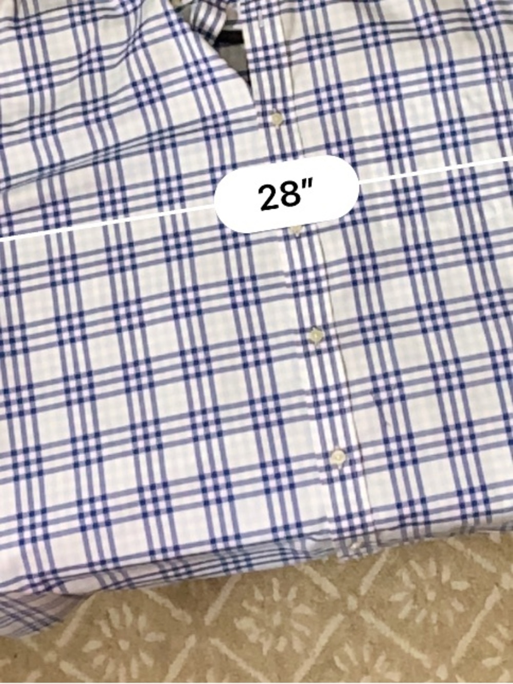Lands End Mens 2XLT Blue Plaid No Iron Twill Short Sleeve Button Shirt Tall - Picture 12 of 16